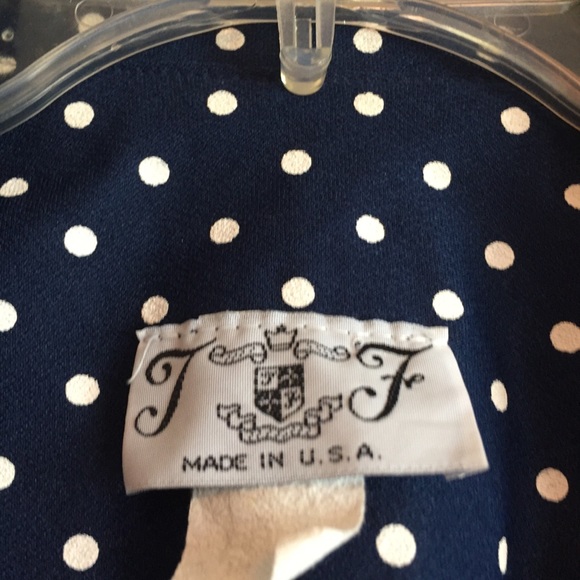 VintageWoman’s S Navy Polkadot Polyester Skirt Set - Picture 6 of 10